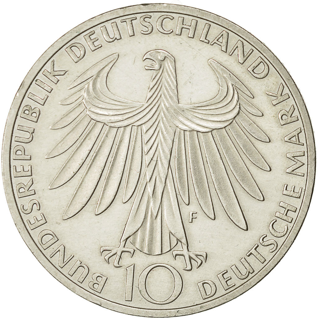 Coin, Germany, 10 Mark, Olympics, 1972, Stuttgart, MS(63), Silver, KM 132