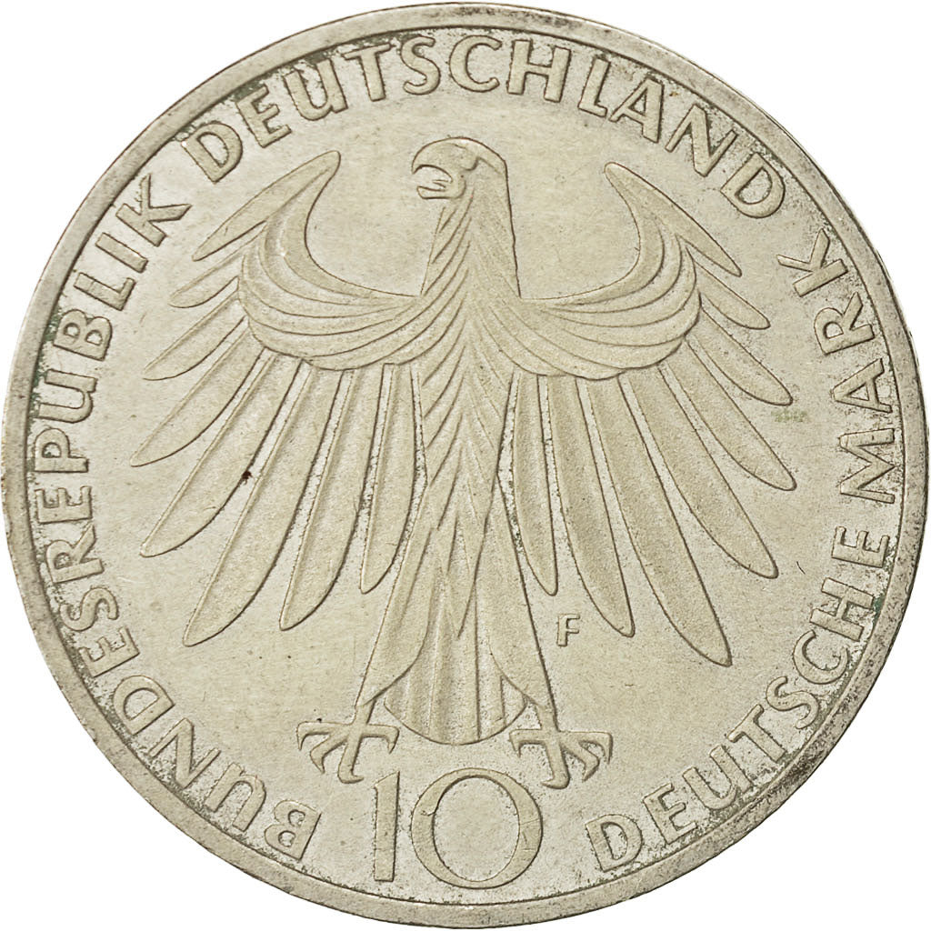 Coin, Germany, 10 Mark, Olympics, 1972, Stuttgart, AU(55-58), Silver, KM 132