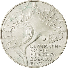 Coin, Germany, 10 Mark, Olympics, 1972, Stuttgart, MS(60-62), Silver, KM 133