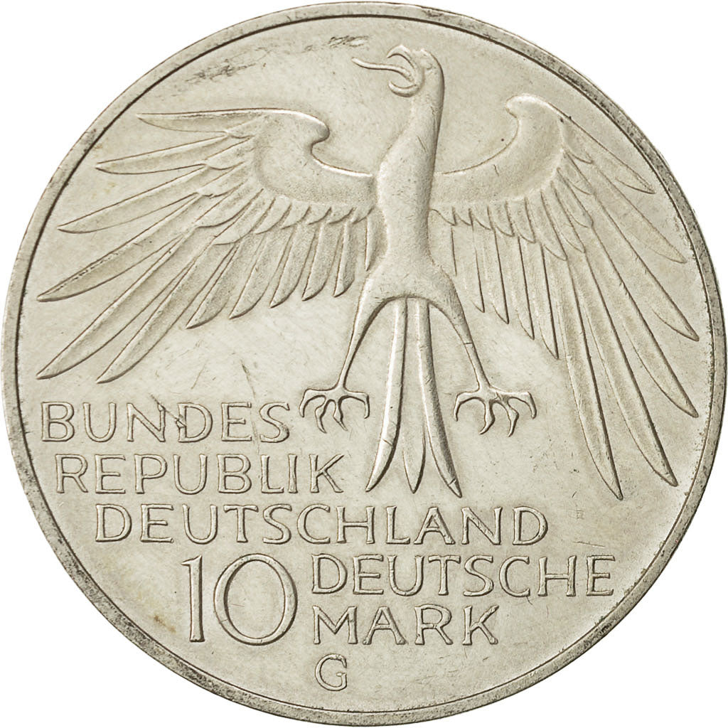 Coin, Germany, 10 Mark, Olympics, 1972, Karlsruhe, MS(60-62), Silver, KM 133