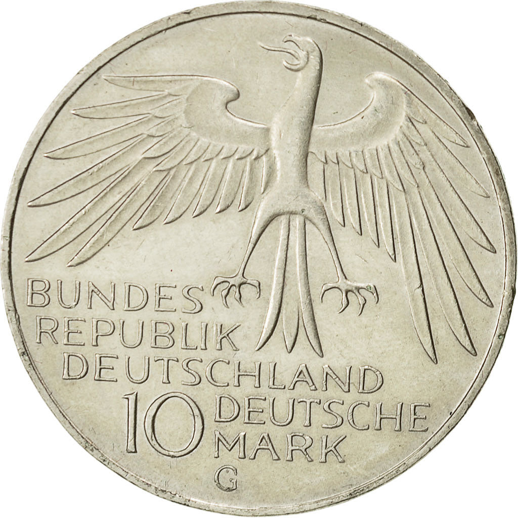 Coin, Germany, 10 Mark, Olympics, 1972, Karlsruhe, MS(63), Silver, KM 133