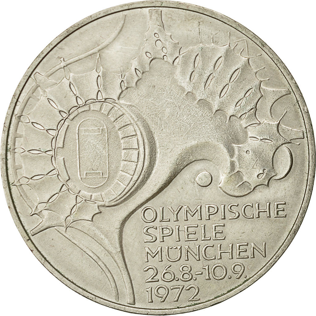 Coin, Germany, 10 Mark, Olympics, 1972, Karlsruhe, MS(63), Silver, KM 133