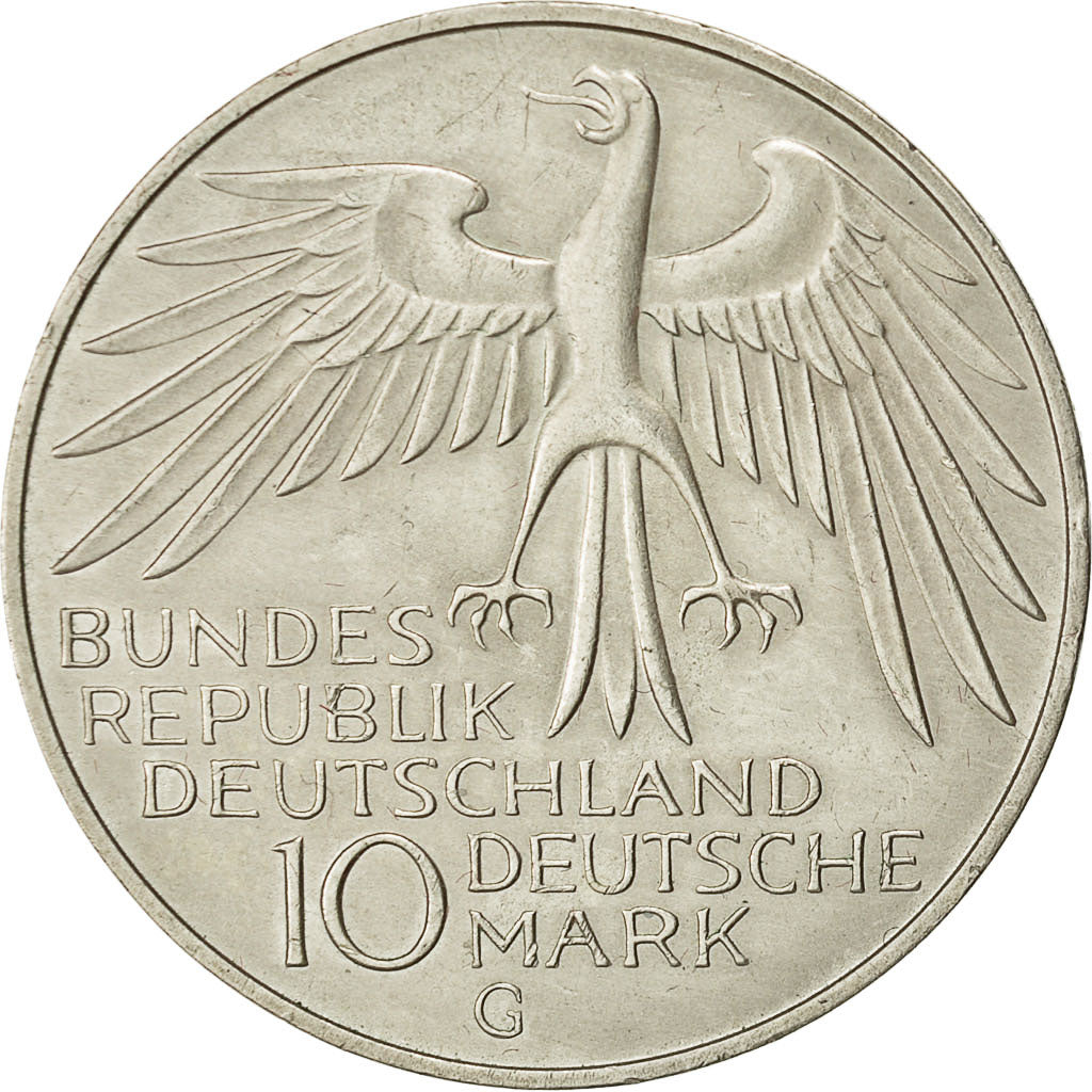 Coin, Germany, 10 Mark, Olympics, 1972, Karlsruhe, MS(63), Silver, KM 133