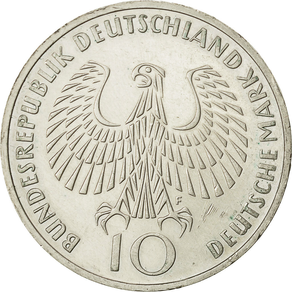 Moneda, ALEMANIA - REPÚBLICA FEDERAL, 10 Mark, 1972, Stuttgart, SC, Plata
