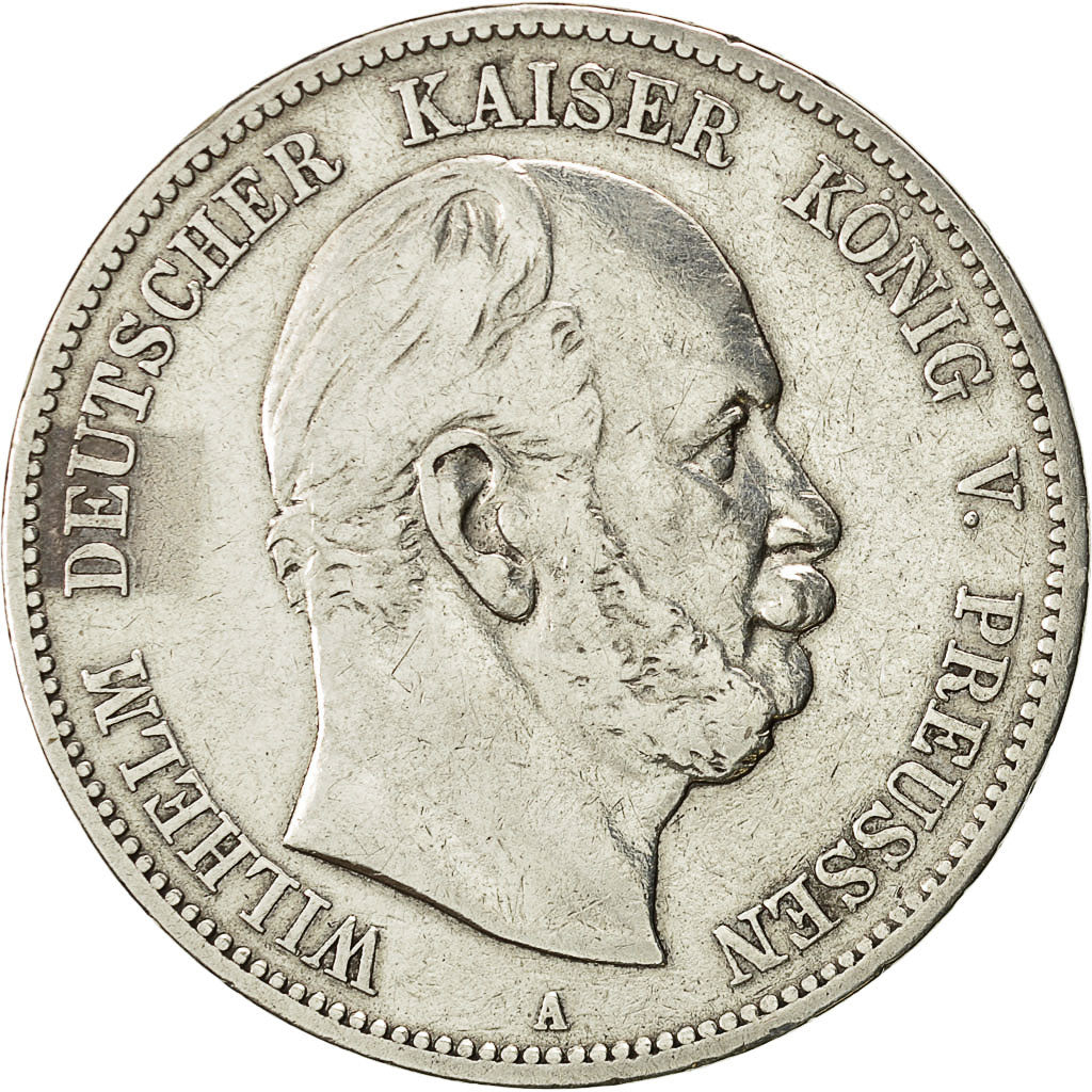 Coin, German States, PRUSSIA, Wilhelm I, 5 Mark, 1874, Berlin, EF(40-45), KM 503