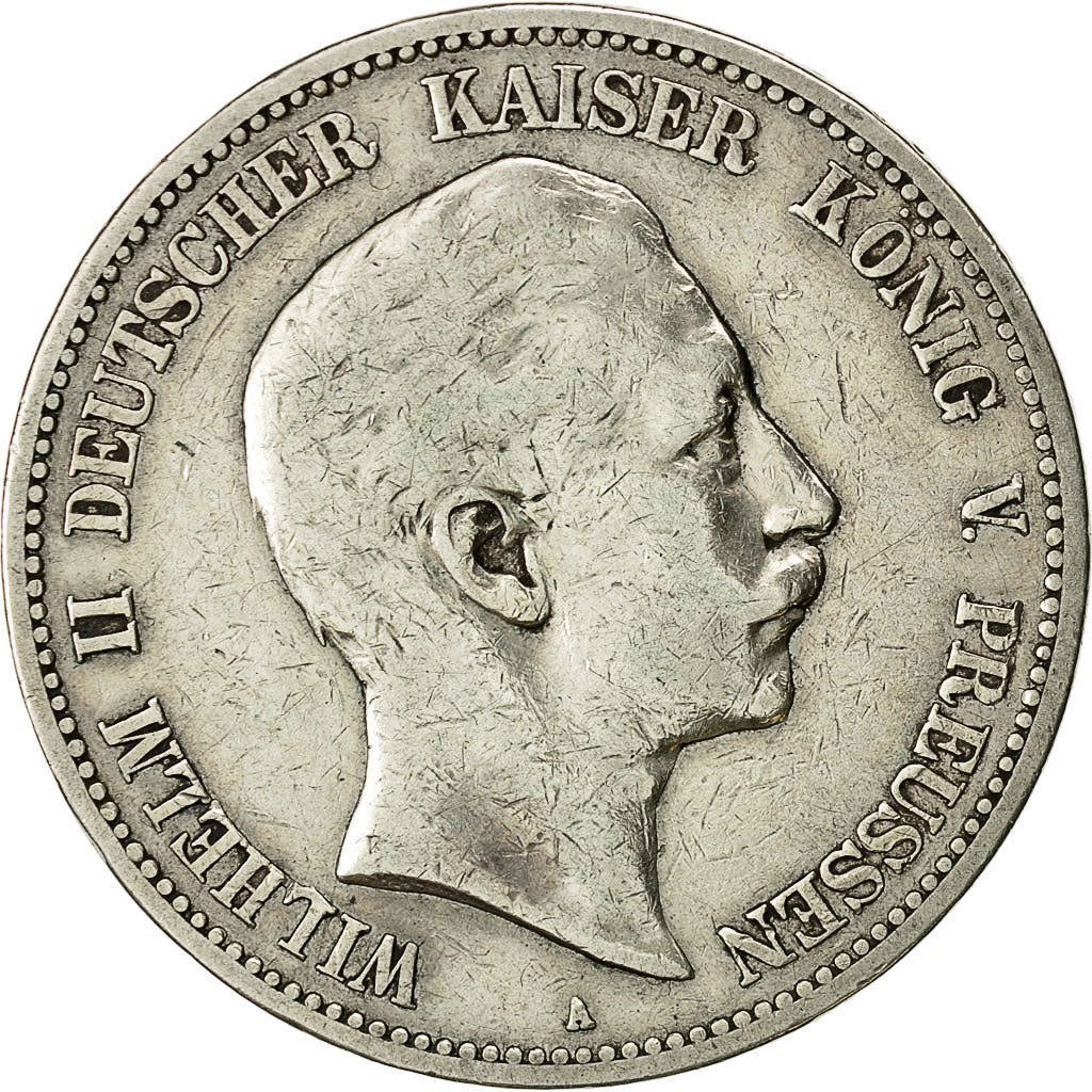 Coin, German States, PRUSSIA, Wilhelm II, 5 Mark, 1898 A, VF(30-35), KM 523