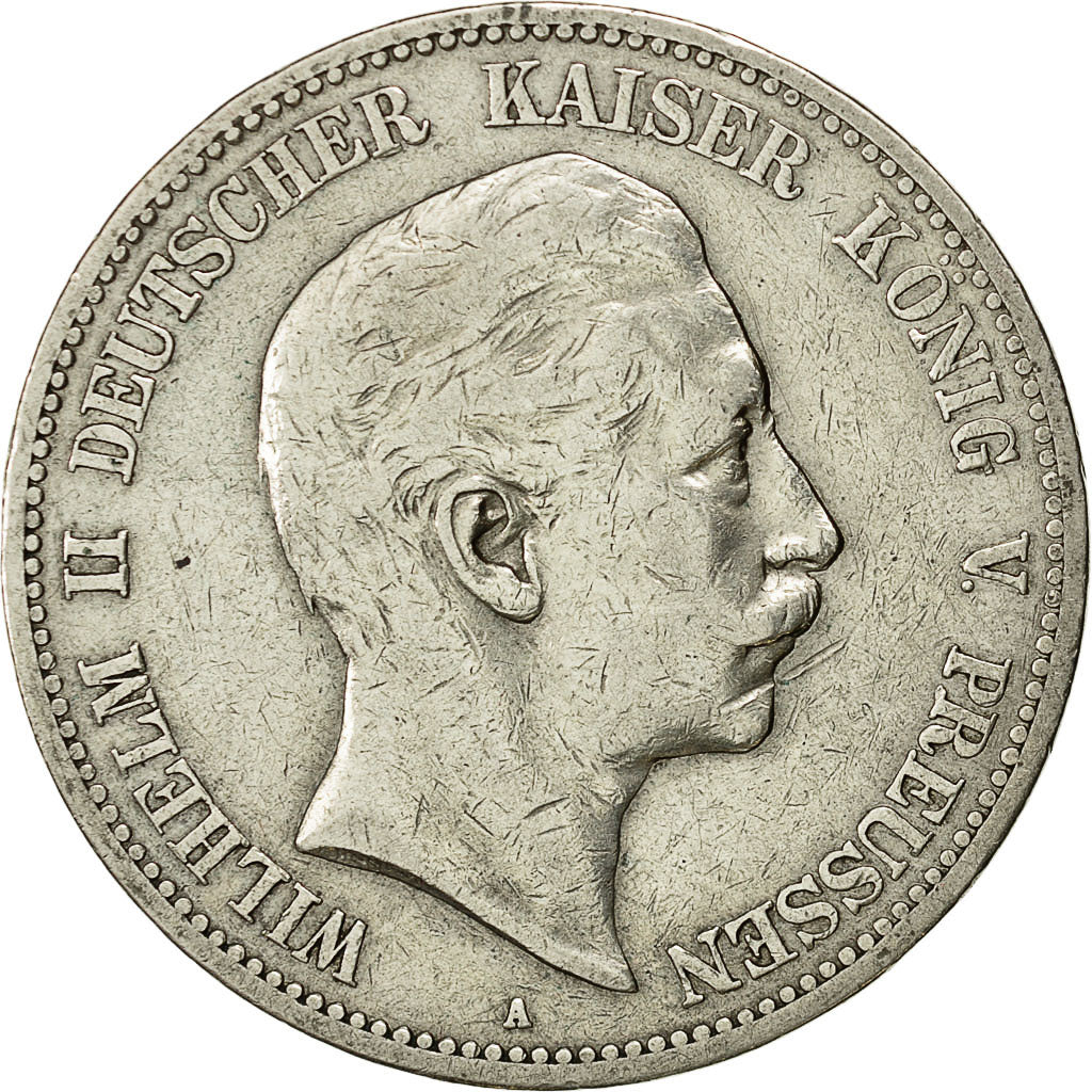 Moneta, Stati tedeschi, PRUSSIA, Wilhelm II, 5 Mark, 1898, Berlin, BB, Argento
