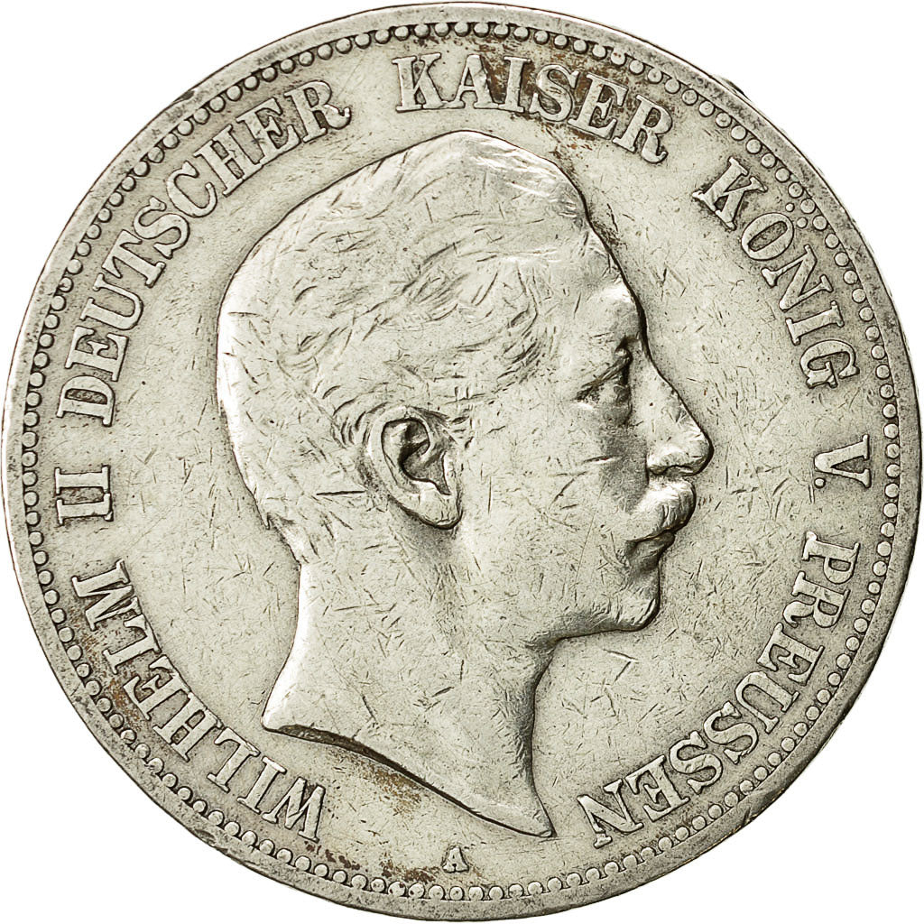 Coin, German States, PRUSSIA, Wilhelm II, 5 Mark, 1898 A, EF(40-45), KM 523