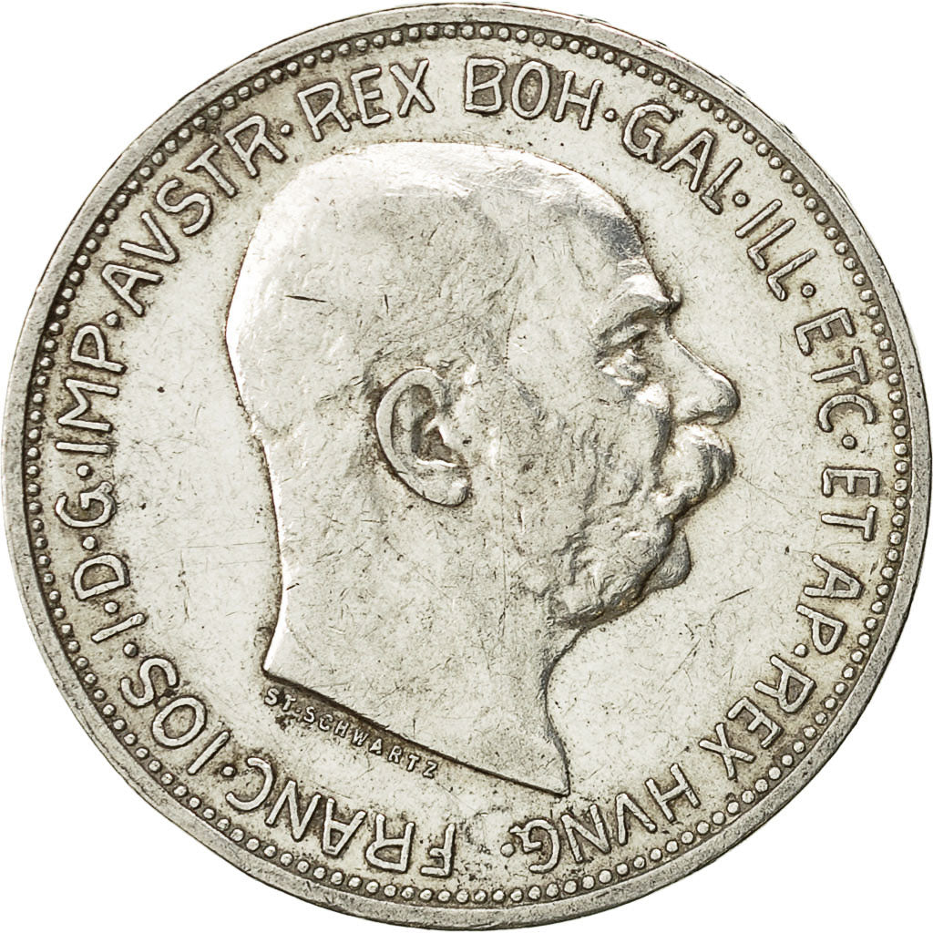 Coin, Austria, Franz Joseph I, 2 Corona, 1912, MS(60-62), Silver, KM 2821
