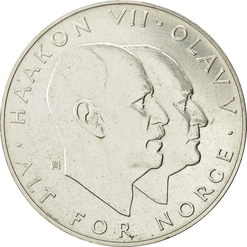 Coin, Norway, Olav V, 25 Kroner, 1970, MS(63), Silver, KM 414