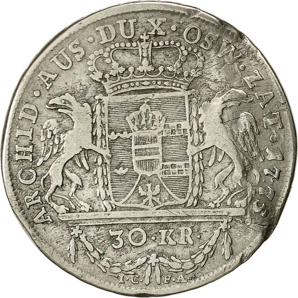 Coin, Austria, Galizien, Maria Theresa, 30 Kreuzer, 1775, VF(20-25), Silver