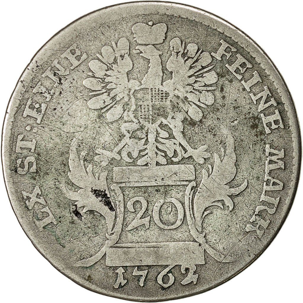 Moneta, Stati tedeschi, BRANDENBURG-ANSBACH, Alexander, 20 Kreuzer, 1762, MB