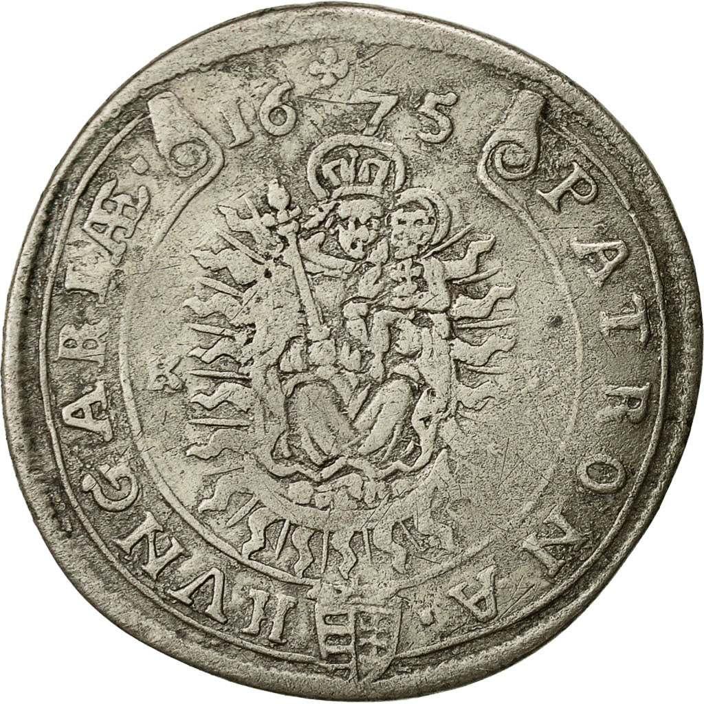 Coin, Hungary, Leopold I, 15 Krajczar, 1675, Kremnitz, EF(40-45), Silver, KM 175
