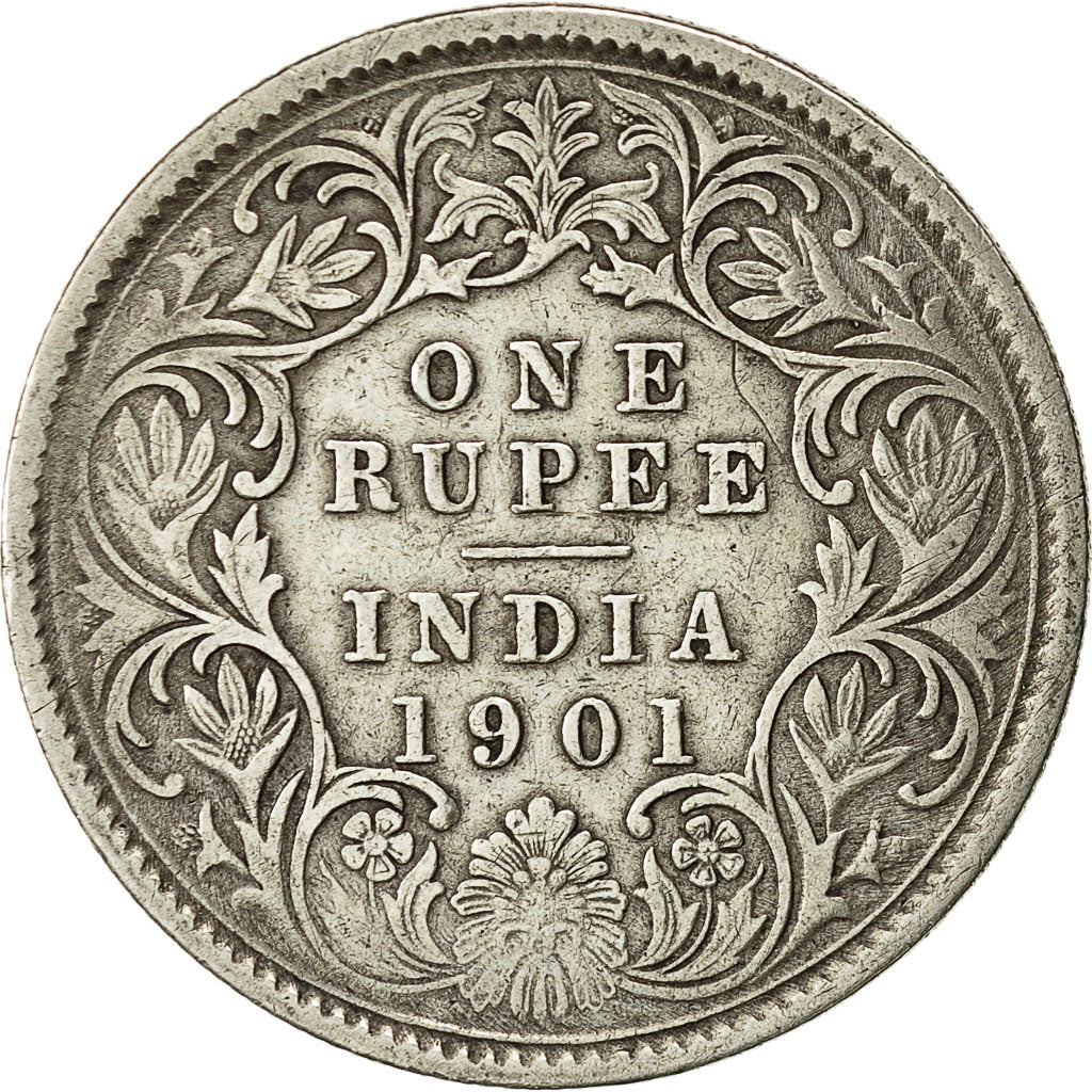 Coin, INDIA-BRITISH, Victoria, Rupee, 1901, Calcutta, EF(40-45), Silver, KM 492