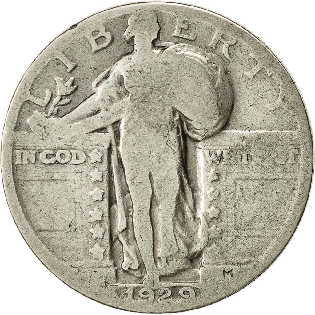 Monnaie, États-Unis, Standing Liberty Quarter, 1929, TB, KM 145