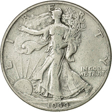 Coin, United States, Walking Liberty Half Dollar, 1944, VF(30-35), Silver,KM 142