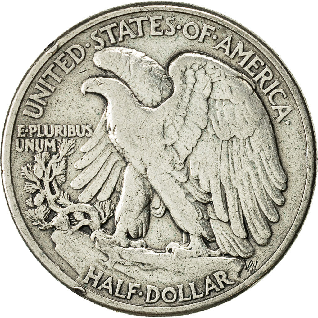 Coin, United States, Walking Liberty Half Dollar, 1945, VF(30-35), Silver,KM 142