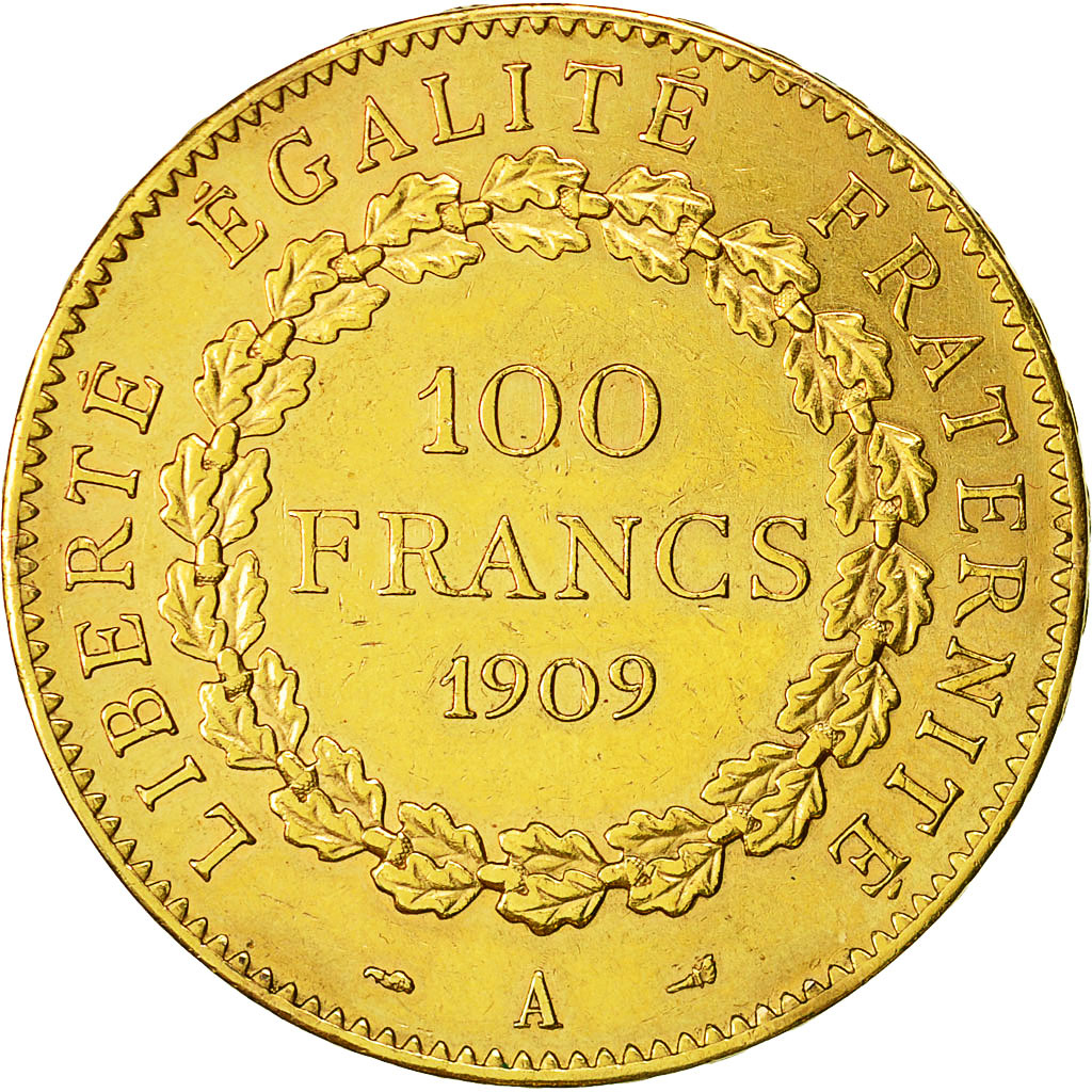 Münze, Frankreich, 100 Francs, 1909, Paris, SS+, Gold, KM:858, Gadoury:1137a