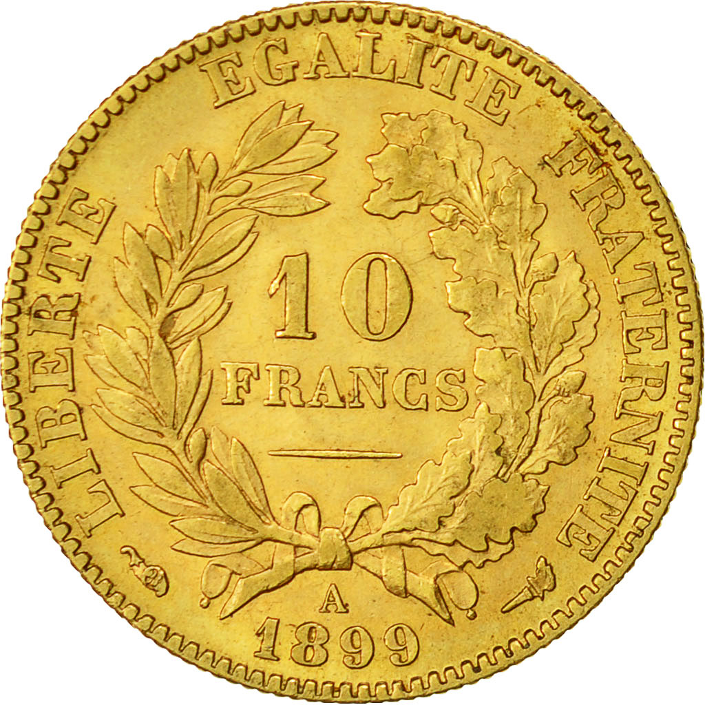 Coin, France, Cérès, 10 Francs, 1899, Paris, AU(55-58), Gold, KM 830