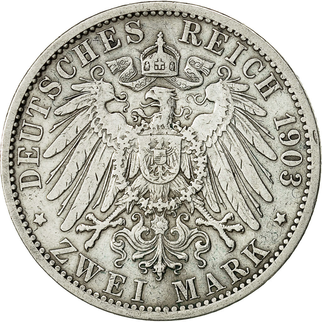 Coin, German States, PRUSSIA, Wilhelm II, 2 Mark, 1903 A, EF(40-45), KM 522