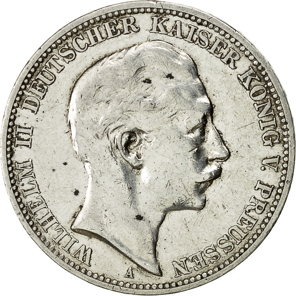 Coin, German States, PRUSSIA, Wilhelm II, 3 Mark, 1911 A, EF(40-45), KM 527