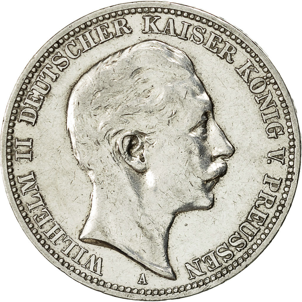 Coin, German States, PRUSSIA, Wilhelm II, 3 Mark, 1912 A, EF(40-45), KM 527