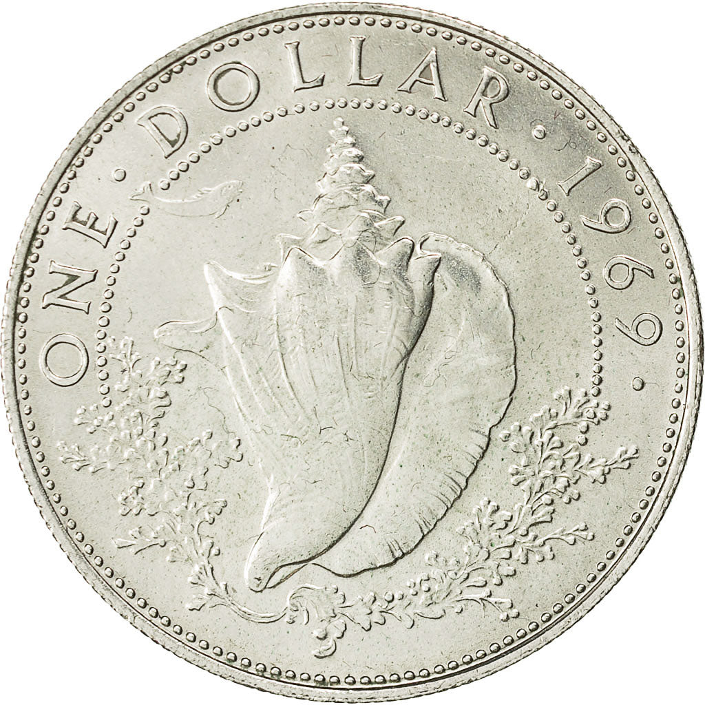 Coin, Bahamas, Elizabeth II, Dollar, 1969, MS(60-62), Silver, KM 8