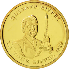 Francia, Medal, Gustave Eiffel, History, 2009, FDC, Oro