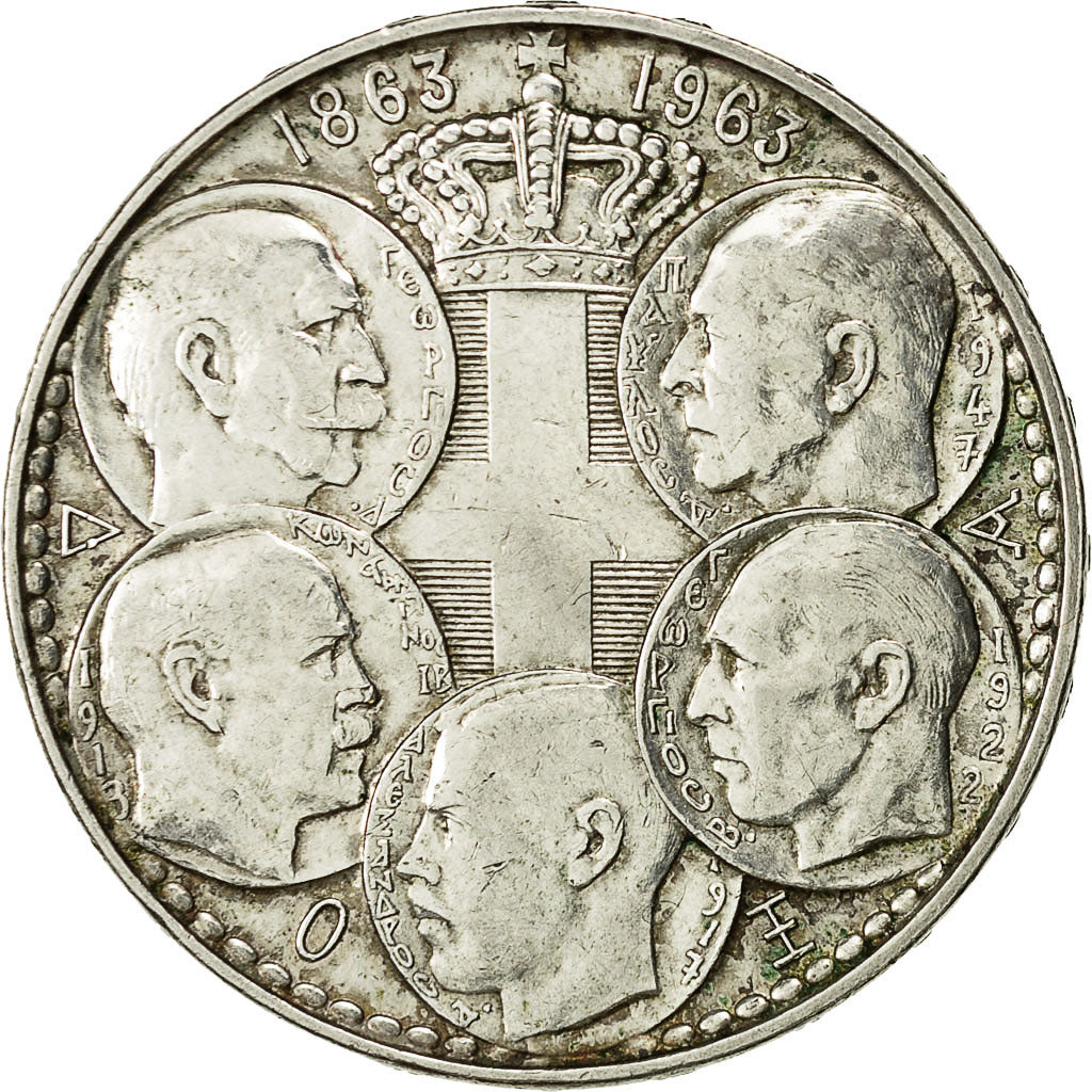 Coin, Greece, Paul I, 30 Drachmai, 1963, AU(55-58), Silver, KM 86