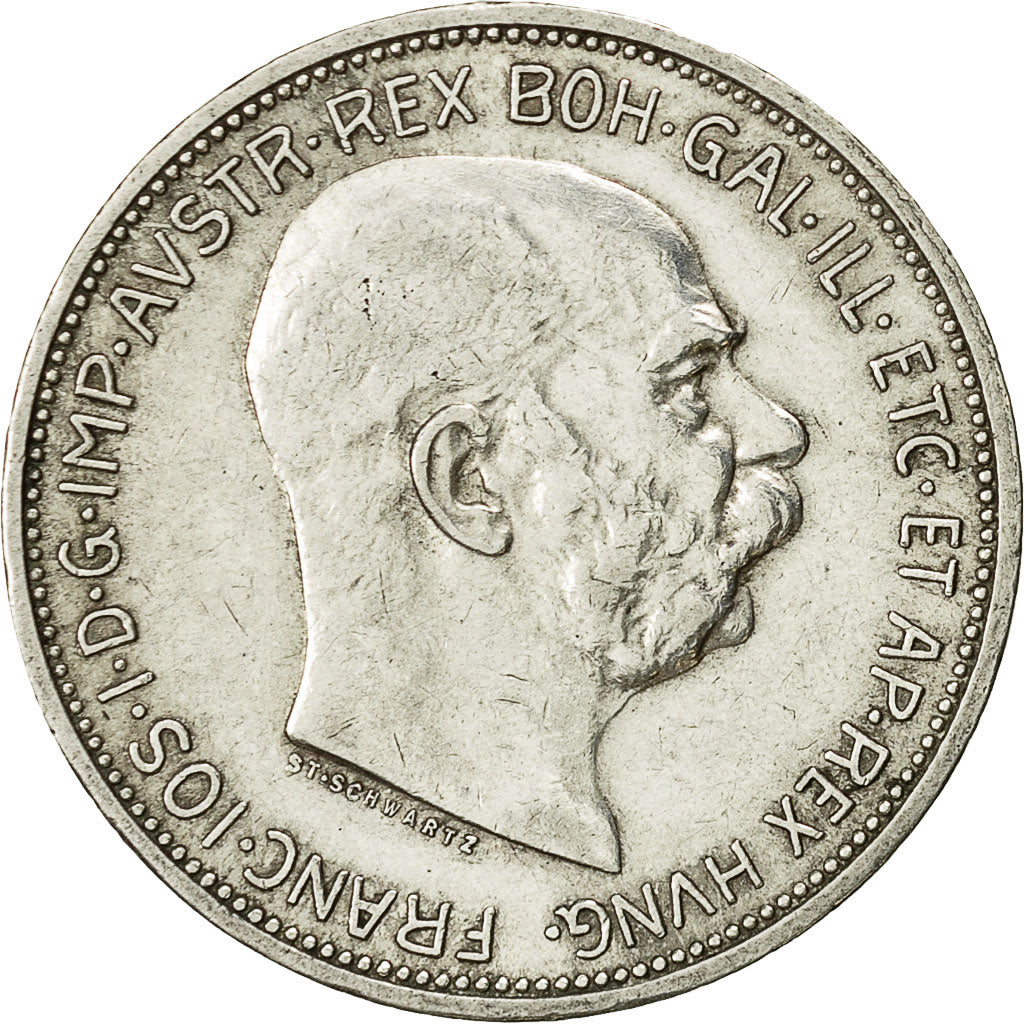Coin, Austria, Franz Joseph I, 2 Corona, 1913, MS(60-62), Silver, KM 2821