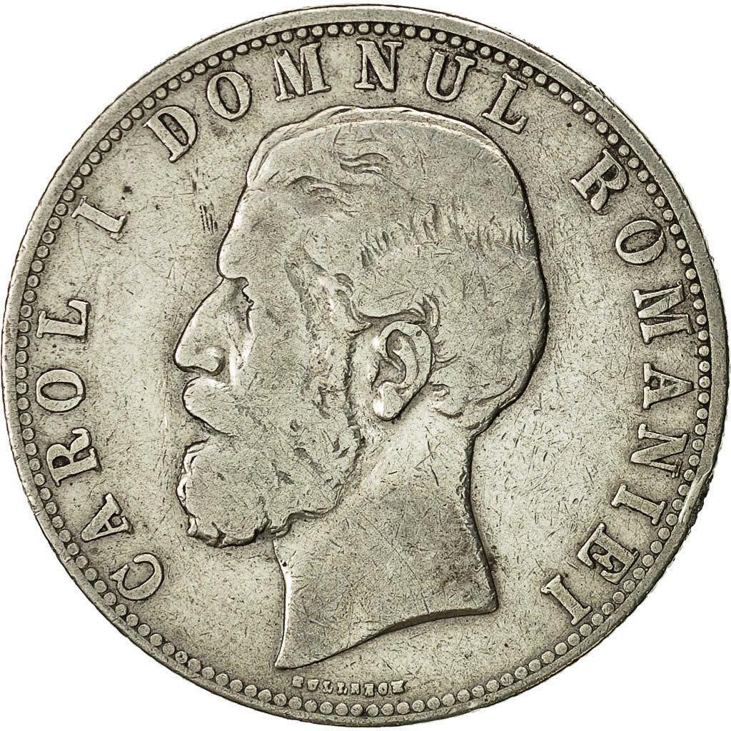 Münze, Rumänien, Carol I, 5 Lei, 1880, Bucarest, S, Silber, KM:12