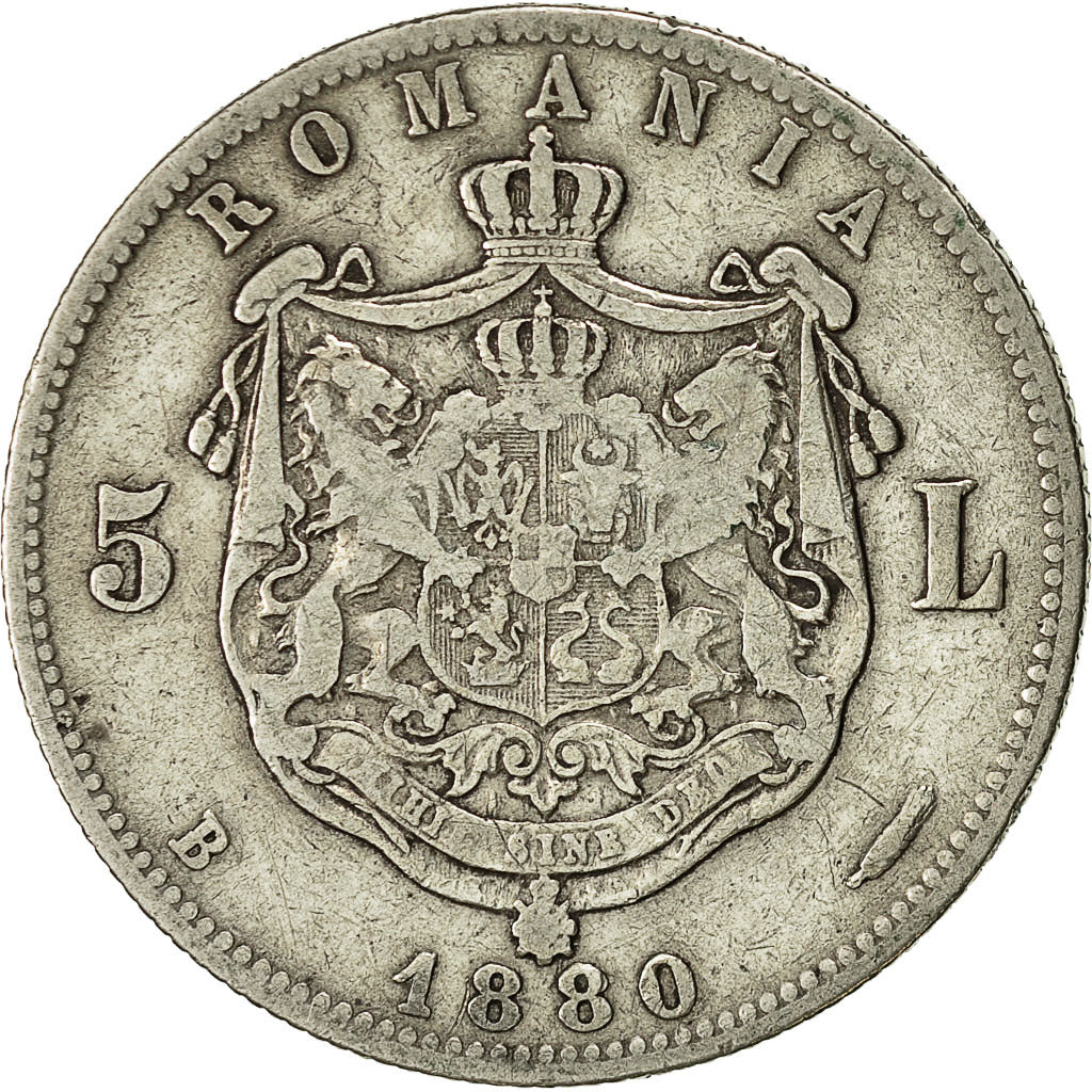 Münze, Rumänien, Carol I, 5 Lei, 1880, Bucarest, S, Silber, KM:12