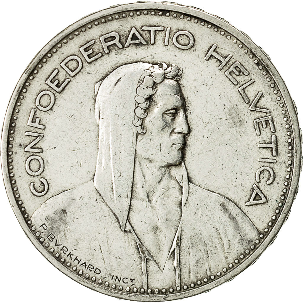 Coin, Switzerland, 5 Francs, 1932, Bern, EF(40-45), Silver, KM:40
