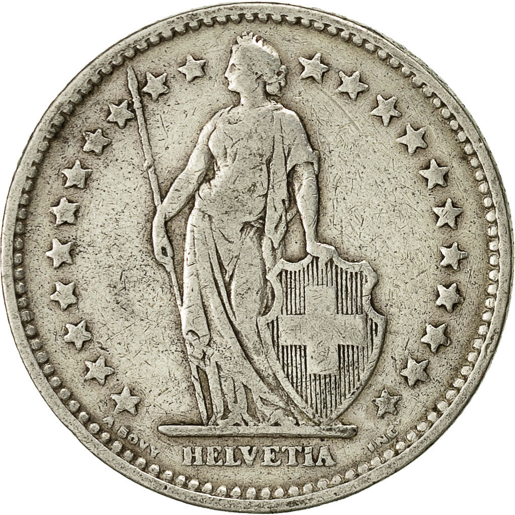 Coin, Switzerland, 2 Francs, 1920, Bern, VF(30-35), Silver, KM:21