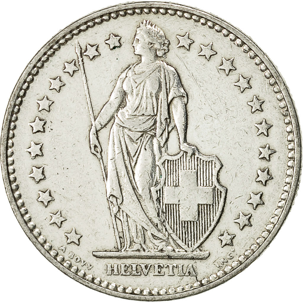 Coin, Switzerland, 2 Francs, 1920, Bern, AU(55-58), Silver, KM:21