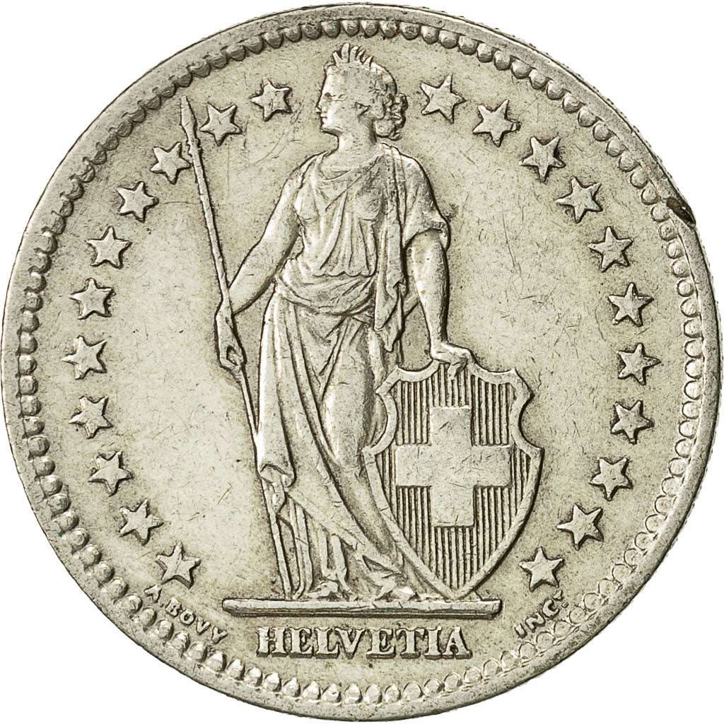 Coin, Switzerland, 2 Francs, 1944, Bern, AU(55-58), Silver, KM:21