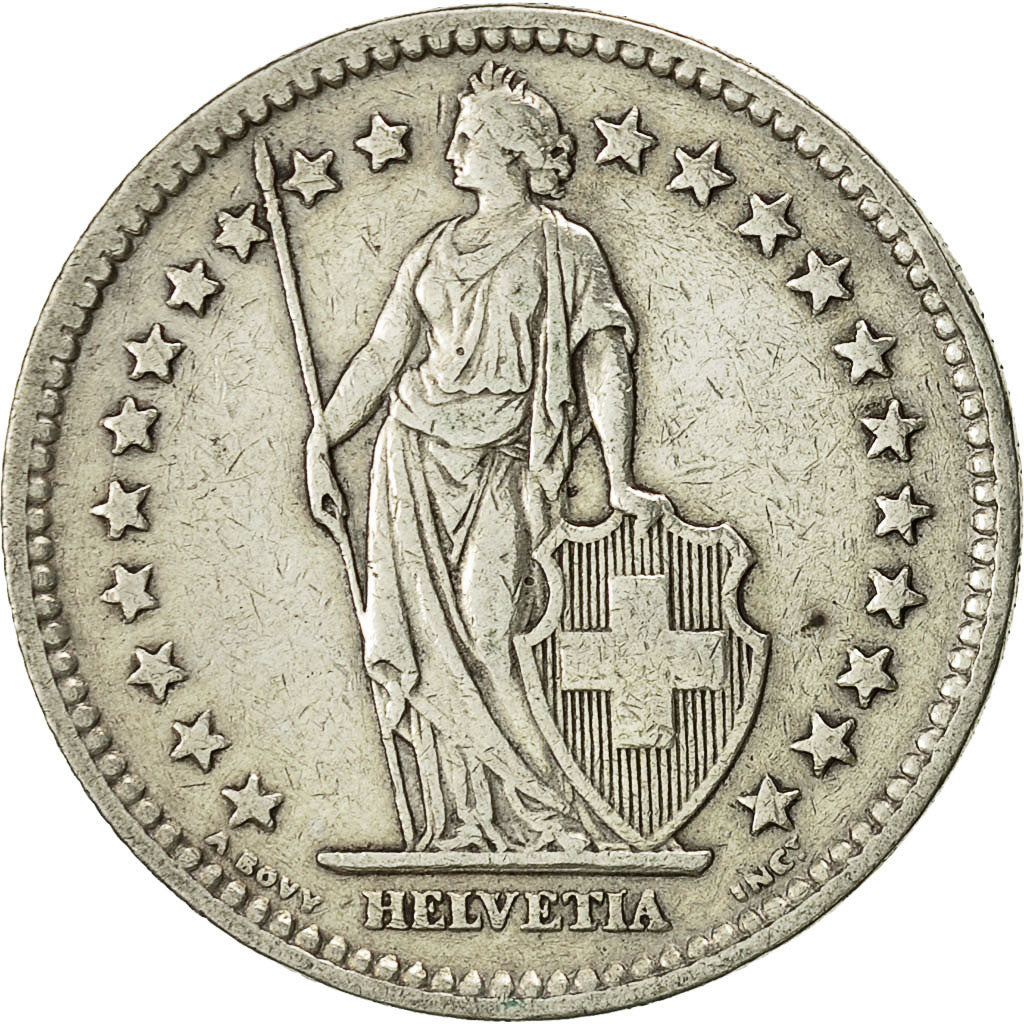 Coin, Switzerland, 2 Francs, 1945, Bern, AU(50-53), Silver, KM:21