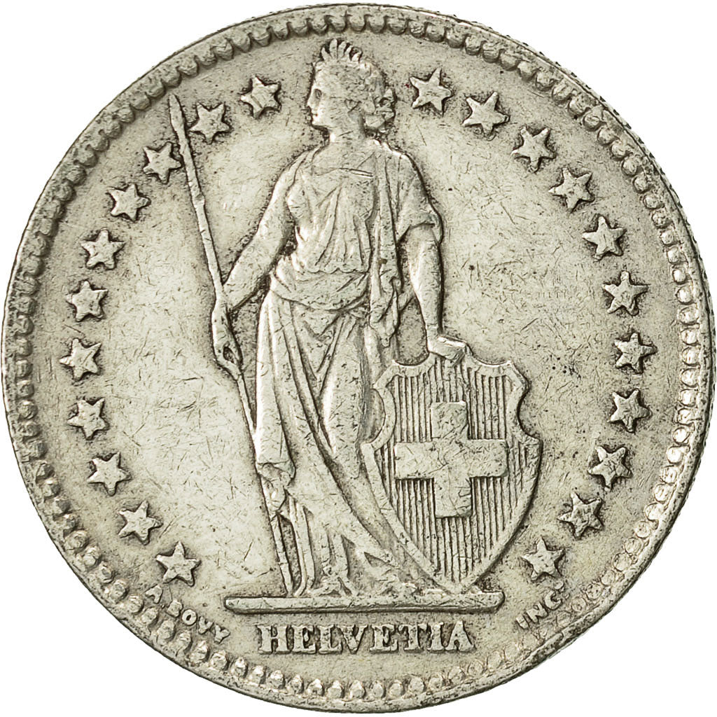 Coin, Switzerland, 2 Francs, 1955, Bern, EF(40-45), Silver, KM:21