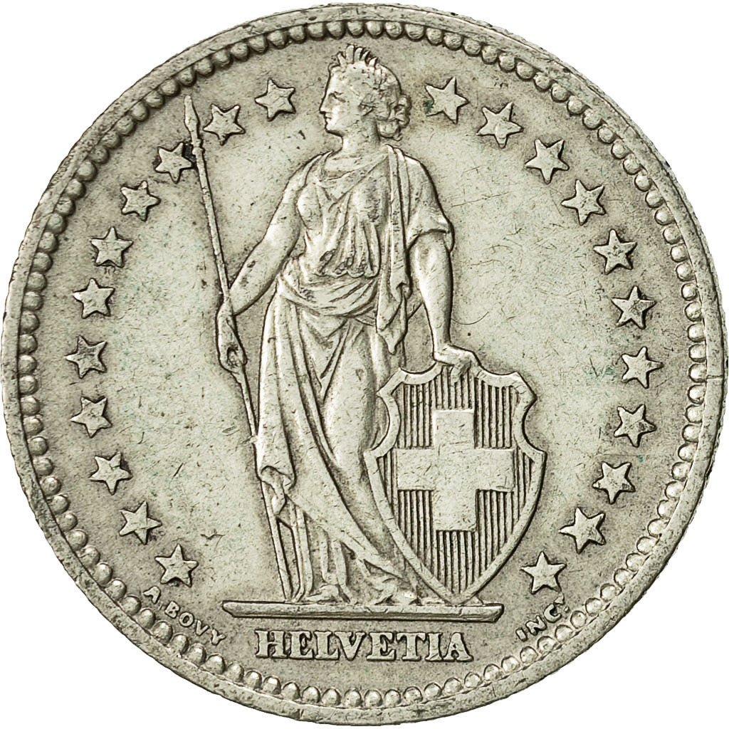 Coin, Switzerland, 2 Francs, 1957, Bern, AU(55-58), Silver, KM:21