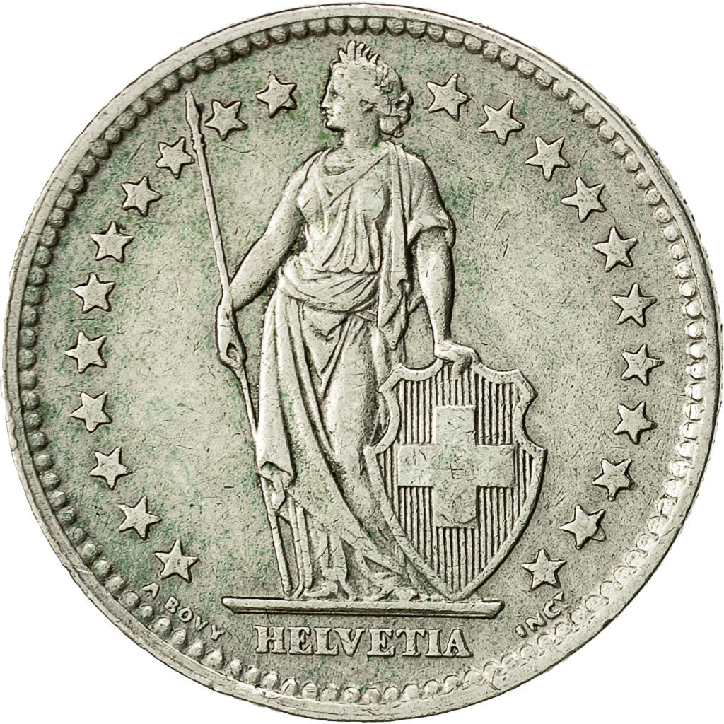 Coin, Switzerland, 2 Francs, 1958, Bern, AU(50-53), Silver, KM:21
