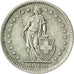 Coin, Switzerland, 2 Francs, 1958, Bern, AU(50-53), Silver, KM:21