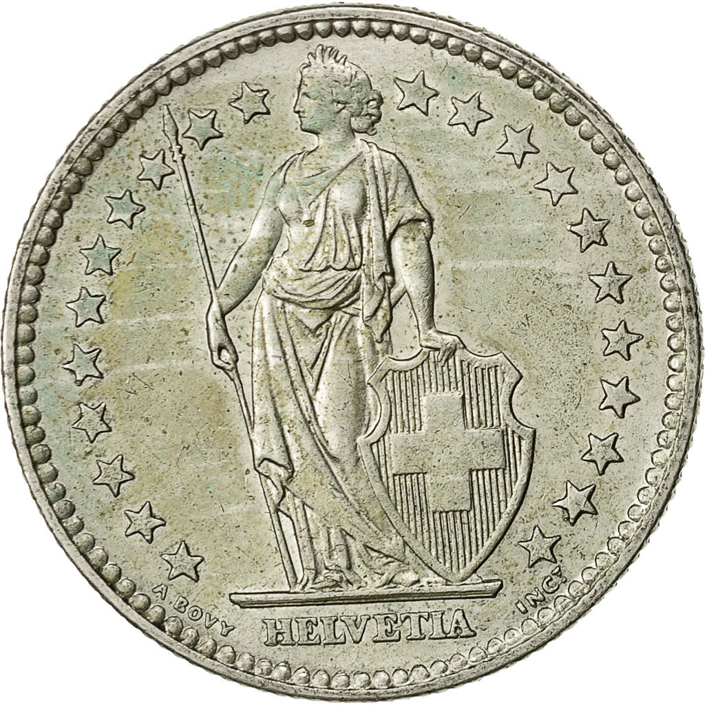 Coin, Switzerland, 2 Francs, 1961, Bern, AU(55-58), Silver, KM:21