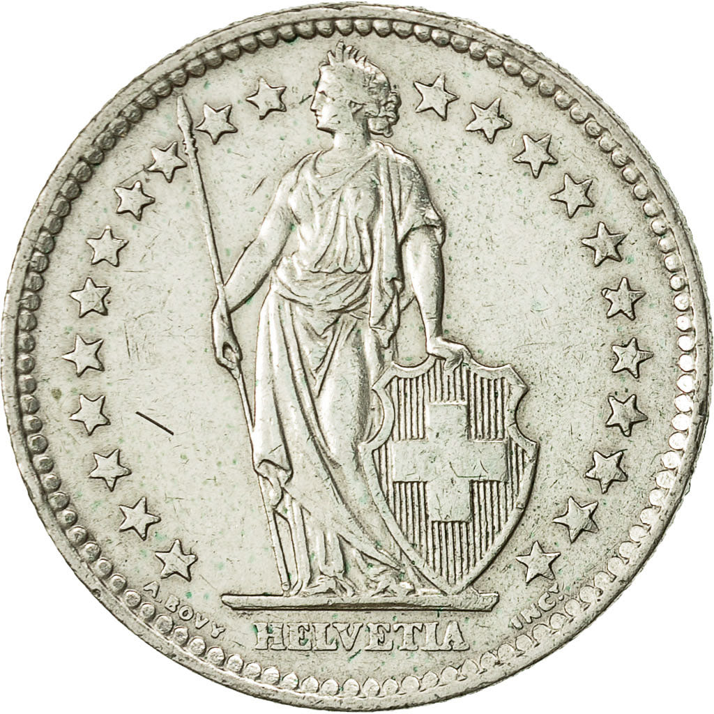 Coin, Switzerland, 2 Francs, 1964, Bern, AU(55-58), Silver, KM:21
