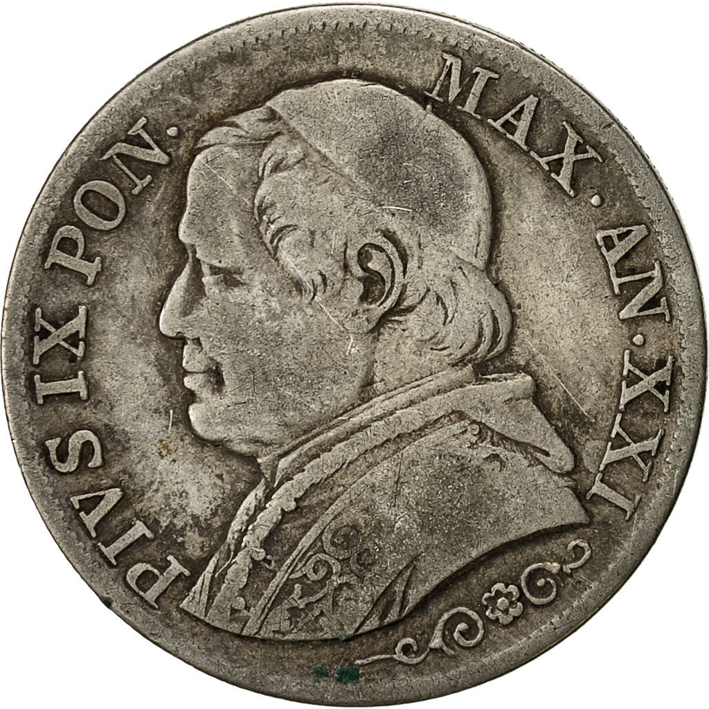 Münze, Italien Staaten, PAPAL STATES, Pius IX, Lira, 1866, Rome, SS, Silber