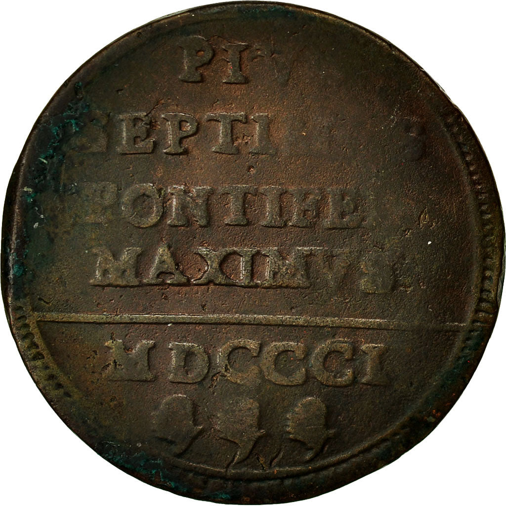 Coin, Vatican, Pius VII, Baiocco, 1801, Rome, F(12-15), KM 1263