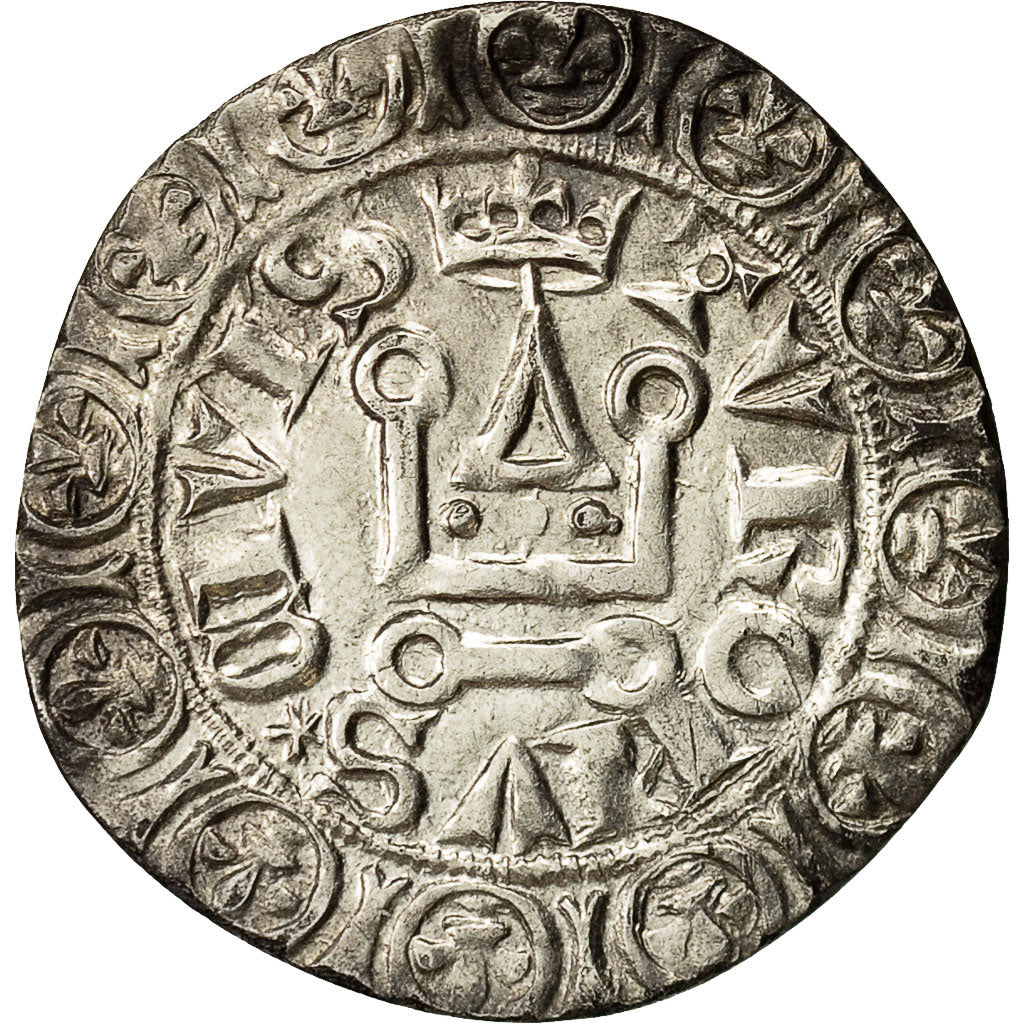 Münze, Frankreich, Charles V, Gros Tournois, SS+, Silber, Duplessy:362A