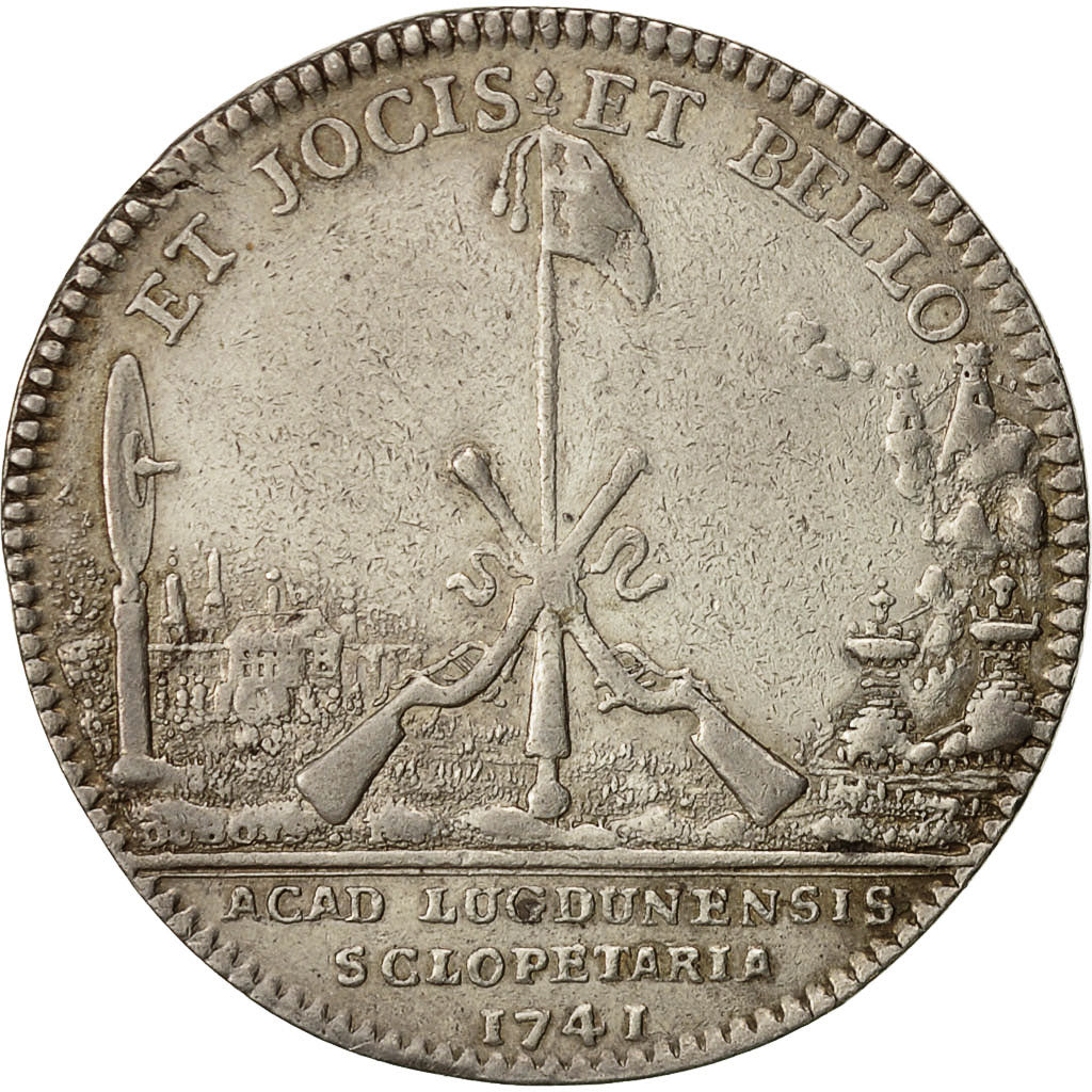 France, Token, Chevaliers de l'Arquebuse, 1741, AU(50-53), Silver