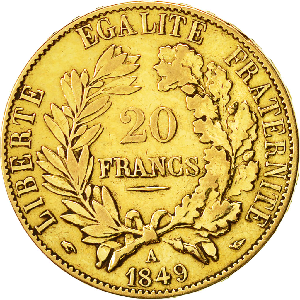 Coin, France, Cérès, 20 Francs, 1849, Paris, EF(40-45), Gold, KM 762