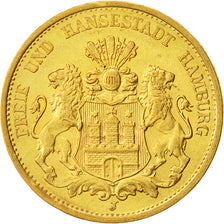 Munten, Duitse staten, HAMBURG, 20 Mark, 1893, Hamburg, PR+, Goud, KM:618