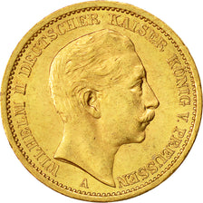 Moneda, Estados alemanes, PRUSSIA, Wilhelm II, 20 Mark, 1907, Berlin, MBC+, Oro